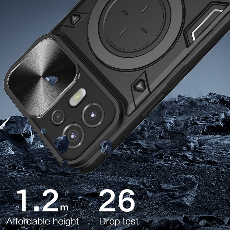 For Motorola Edge 20 Lite CD Texture Sliding Camshield Magnetic Holder Phone Case(Purple)