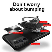 For Motorola Edge 30 Pro CD Texture Sliding Camshield Magnetic Holder Phone Case(Red)