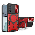 For Motorola Moto G62 CD Texture Sliding Camshield Magnetic Holder Phone Case(Red) - free shipping - PMC TechLife - Order now!
