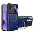 For Motorola Edge 30 Neo CD Texture Sliding Camshield Magnetic Holder Phone Case(Blue) - free shipping - PMC TechLife - Order now!