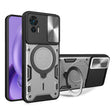 For Motorola Edge 30 Neo CD Texture Sliding Camshield Magnetic Holder Phone Case(Silver) - free shipping - PMC TechLife - Order now!