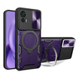 For Motorola Edge 30 Neo CD Texture Sliding Camshield Magnetic Holder Phone Case(Purple) - free shipping - PMC TechLife - Order now!