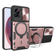 For Motorola Edge 30 Ultra CD Texture Sliding Camshield Magnetic Holder Phone Case(Pink) - Motorola Cases by PMC TechLife | Online Shopping South Africa | PMC TechLife | Buy Now Pay Later Mobicred