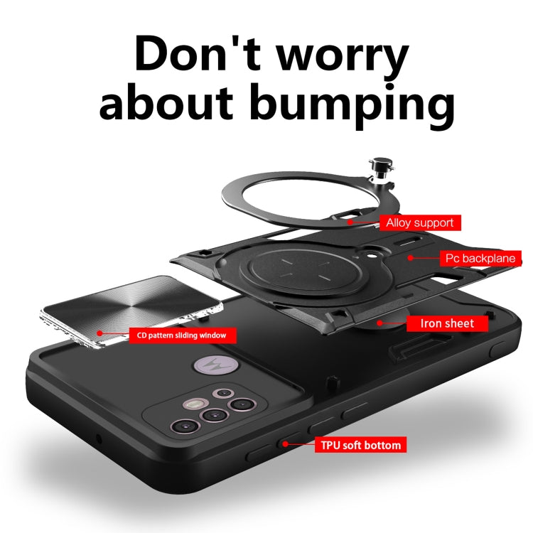 For Motorola Moto G30 / G20 / G10 CD Texture Sliding Camshield Magnetic Holder Phone Case(Pink) - free shipping - PMC TechLife - Order now!