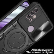 For Motorola Moto G30 / G20 / G10 CD Texture Sliding Camshield Magnetic Holder Phone Case(Black)