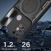 For Motorola Moto G30 / G20 / G10 CD Texture Sliding Camshield Magnetic Holder Phone Case(Black)