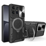 For Motorola Edge 50 Pro Global CD Texture Sliding Camshield Magnetic Holder Phone Case(Black)