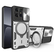 For Motorola Edge 50 Pro Global CD Texture Sliding Camshield Magnetic Holder Phone Case(Silver) - free shipping - PMC TechLife - Order now!