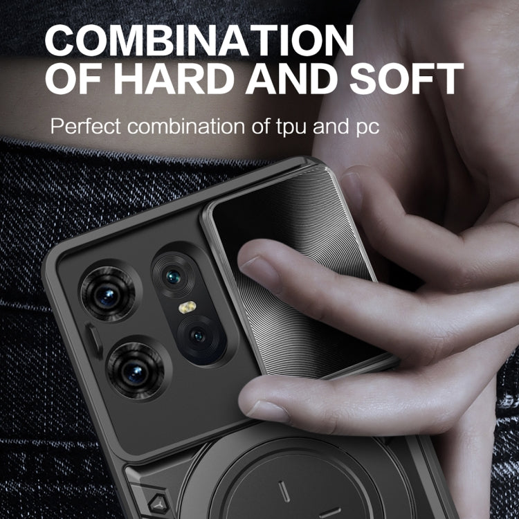 For Motorola Edge 50 Pro Global CD Texture Sliding Camshield Magnetic Holder Phone Case(Purple) - free shipping - PMC TechLife - Order now!