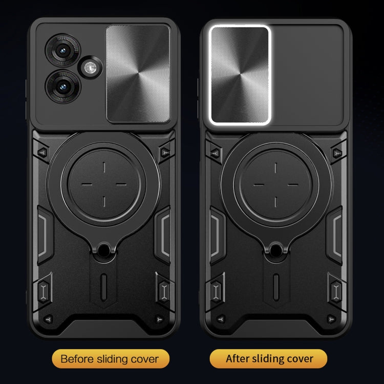 For Motorola Moto G55 CD Texture Sliding Camshield Magnetic Holder Phone Case(Purple) - free shipping - PMC TechLife - Order now!