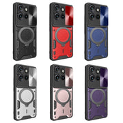 For Motorola Edge 50 Neo CD Texture Sliding Camshield Magnetic Holder Phone Case(Blue)