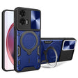For Motorola Moto G35 CD Texture Sliding Camshield Magnetic Holder Phone Case(Blue) - free shipping - PMC TechLife - Order now!