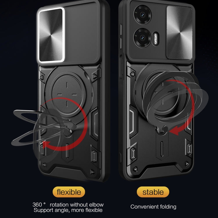 For Motorola Moto G35 CD Texture Sliding Camshield Magnetic Holder Phone Case(Purple) - free shipping - PMC TechLife - Order now!