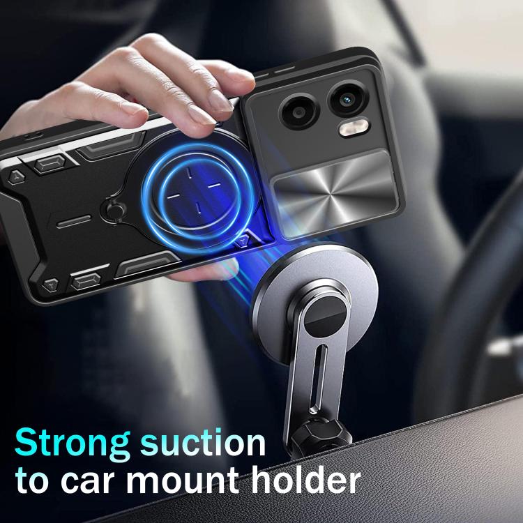 For Motorola Moto G05 CD Texture Sliding Camshield Magnetic Holder Phone Case(Black) - free shipping - PMC TechLife - Order now!