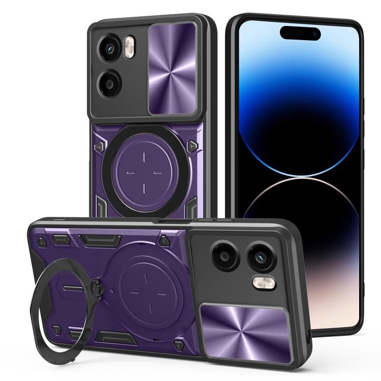 For Motorola Moto G05 CD Texture Sliding Camshield Magnetic Holder Phone Case(Purple) - free shipping - PMC TechLife - Order now!
