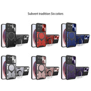 For Motorola Moto G 2025 CD Texture Sliding Camshield Magnetic Holder Phone Case(Black)