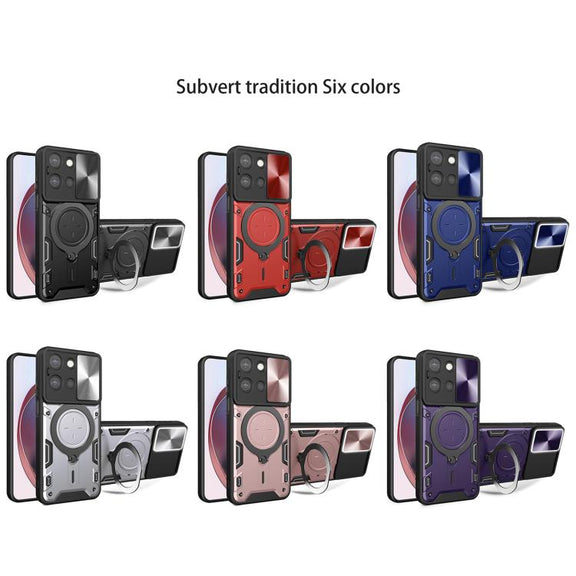 For Motorola Moto G 2025 CD Texture Sliding Camshield Magnetic Holder Phone Case(Blue)
