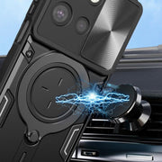 For Motorola Moto G 2025 CD Texture Sliding Camshield Magnetic Holder Phone Case(Blue)