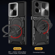 For Motorola Moto G24 Power CD Texture Sliding Camshield Magnetic Holder Phone Case(Black)