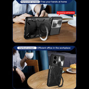 For Motorola Moto G24 Power CD Texture Sliding Camshield Magnetic Holder Phone Case(Black)