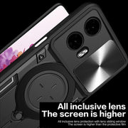 For Motorola Moto G24 Power CD Texture Sliding Camshield Magnetic Holder Phone Case(Black)