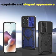 For Motorola Moto G56 5G CD Texture Sliding Camshield Magnetic Holder Phone Case(Red)