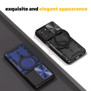 For Motorola Moto G56 5G CD Texture Sliding Camshield Magnetic Holder Phone Case(Blue)