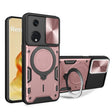 For OPPO Reno8 T 5G CD Texture Sliding Camshield Magnetic Holder Phone Case(Pink) - OPPO Cases by PMC TechLife | Online Shopping South Africa | PMC TechLife | Buy Now Pay Later Mobicred