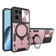 For OPPO Reno7 4G / F21 Pro 4G CD Texture Sliding Camshield Magnetic Holder Phone Case(Pink) - OPPO Cases by PMC TechLife | Online Shopping South Africa | PMC TechLife | Buy Now Pay Later Mobicred