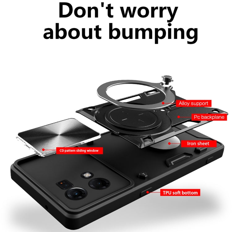 For OPPO Reno7 4G / F21 Pro 4G CD Texture Sliding Camshield Magnetic Holder Phone Case(Purple) - free shipping - PMC TechLife - Order now!