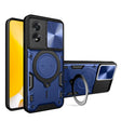 For OPPO A38 4G Global CD Texture Sliding Camshield Magnetic Holder Phone Case(Blue) - A38 Cases by PMC TechLife | Online Shopping South Africa | PMC TechLife | Buy Now Pay Later Mobicred