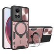 For OPPO Reno10 5G Global CD Texture Sliding Camshield Magnetic Holder Phone Case(Pink) - OPPO Cases by PMC TechLife | Online Shopping South Africa | PMC TechLife | Buy Now Pay Later Mobicred