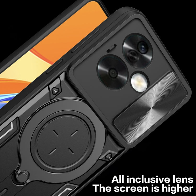 For OPPO A79 5G Global CD Texture Sliding Camshield Magnetic Holder Phone Case(Pink) - OPPO Cases by PMC TechLife | Online Shopping South Africa | PMC TechLife | Buy Now Pay Later Mobicred