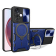 For OPPO Reno11 F 5G Global CD Texture Sliding Camshield Magnetic Holder Phone Case(Blue) - OPPO Cases by PMC TechLife | Online Shopping South Africa | PMC TechLife | Buy Now Pay Later Mobicred