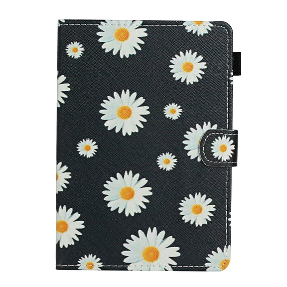 For 10 inch Universal Tablet PC Flower Pattern Horizontal Flip Leather Case with Card Slots & Holder(Small Daisies)