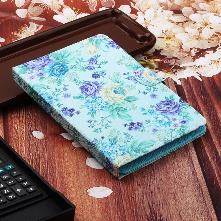For 10 inch Universal Tablet PC Flower Pattern Horizontal Flip Leather Case with Card Slots & Holder(Purple Flower) - 10 - 11 inch by PMC TechLife | Online Shopping South Africa | PMC TechLife | Buy Now Pay Later Mobicred