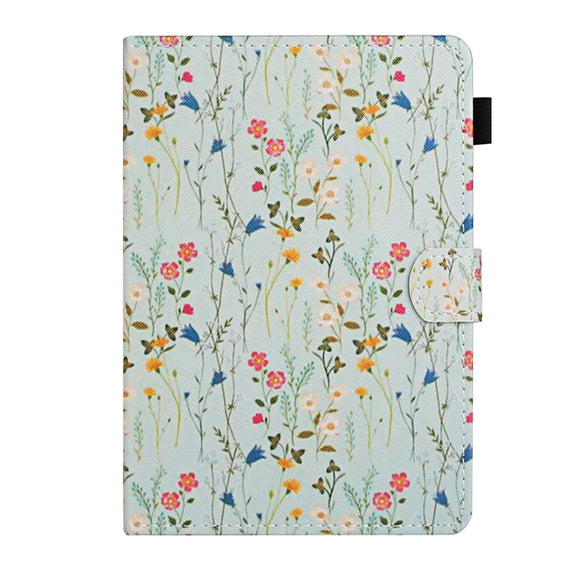 For 10 inch Universal Tablet PC Flower Pattern Horizontal Flip Leather Case with Card Slots & Holder(Small Floral)