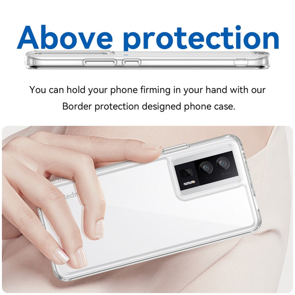 For Xiaomi Poco F5 Pro Colorful Series Acrylic Hybrid TPU Phone Case(Transparent)