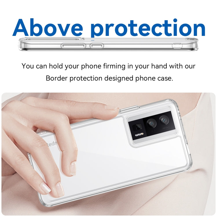 For Xiaomi Poco F5 Pro Colorful Series Acrylic Hybrid TPU Phone Case(Transparent)