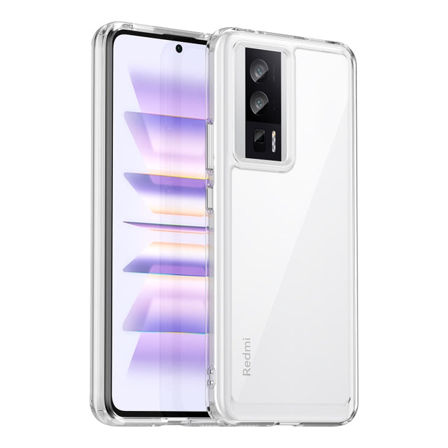 For Xiaomi Poco F5 Pro Colorful Series Acrylic Hybrid TPU Phone Case(Transparent)