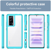 For Xiaomi Poco F5 Pro Colorful Series Acrylic Hybrid TPU Phone Case(Transparent Blue)