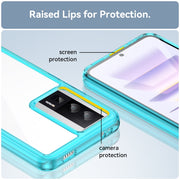 For Xiaomi Poco F5 Pro Colorful Series Acrylic Hybrid TPU Phone Case(Transparent Blue)