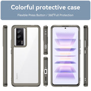 For Xiaomi Poco F5 Pro Colorful Series Acrylic Hybrid TPU Phone Case(Transparent Grey)
