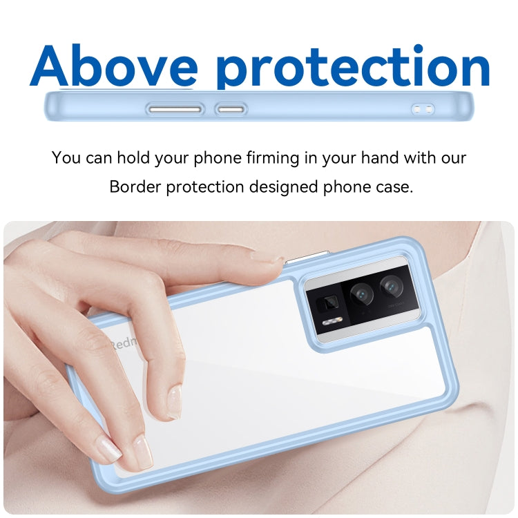 For Xiaomi Poco F5 Pro Colorful Series Acrylic Hybrid TPU Phone Case(Blue) - Xiaomi Cases by PMC TechLife | Online Shopping South Africa | PMC TechLife | Buy Now Pay Later Mobicred