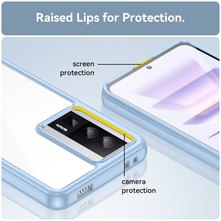 For Xiaomi Poco F5 Pro Colorful Series Acrylic Hybrid TPU Phone Case(Blue) - Xiaomi Cases by PMC TechLife | Online Shopping South Africa | PMC TechLife | Buy Now Pay Later Mobicred