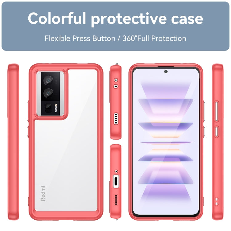 For Xiaomi Poco F5 Pro Colorful Series Acrylic Hybrid TPU Phone Case(Red) - Xiaomi Cases by PMC TechLife | Online Shopping South Africa | PMC TechLife | Buy Now Pay Later Mobicred