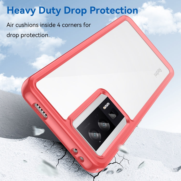 For Xiaomi Poco F5 Pro Colorful Series Acrylic Hybrid TPU Phone Case(Red) - Xiaomi Cases by PMC TechLife | Online Shopping South Africa | PMC TechLife | Buy Now Pay Later Mobicred