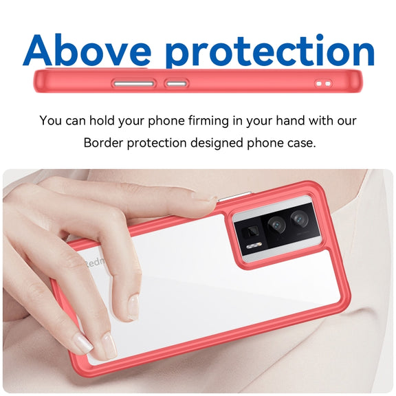 For Xiaomi Poco F5 Pro Colorful Series Acrylic Hybrid TPU Phone Case(Red)
