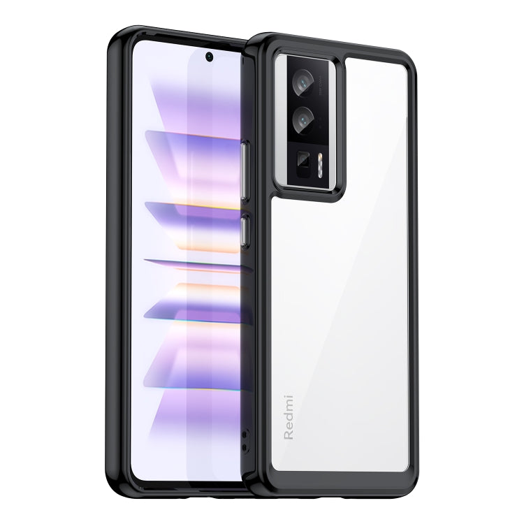 For Xiaomi Poco F5 Pro Colorful Series Acrylic Hybrid TPU Phone Case(Black) - Xiaomi Cases by PMC TechLife | Online Shopping South Africa | PMC TechLife | Buy Now Pay Later Mobicred