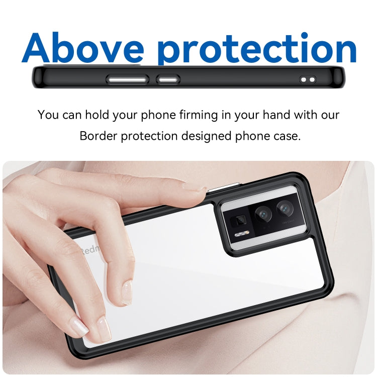 For Xiaomi Poco F5 Pro Colorful Series Acrylic Hybrid TPU Phone Case(Black)